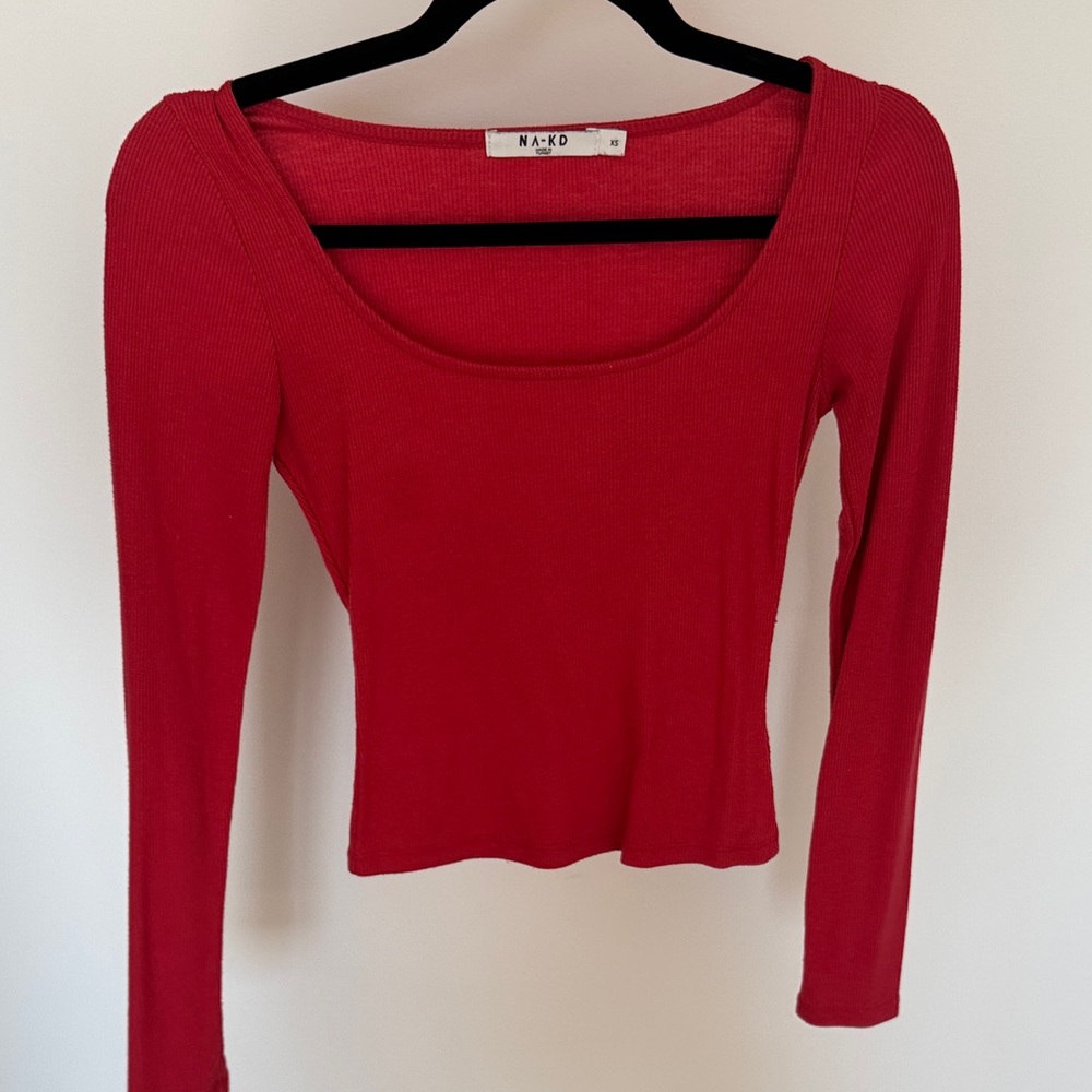 NA-KD Women's Scarlet Scoop Neck Blouse